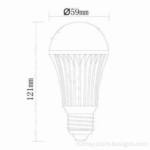 5W Dimmable LED bulb with E27/E26/B22 Base Available, 5500 to 6500K Color Temperature